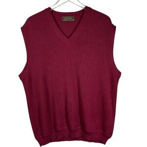 PERU UNLIMITED Men's XL Maroon Baby Alpaca V-Neck Sweater Vest